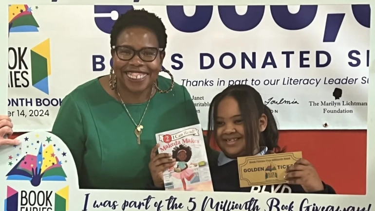 Book Fairies Donates 5 Millionth Book to Amityville Student